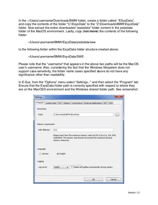 BMW Esys coding software macosx installation and configuration