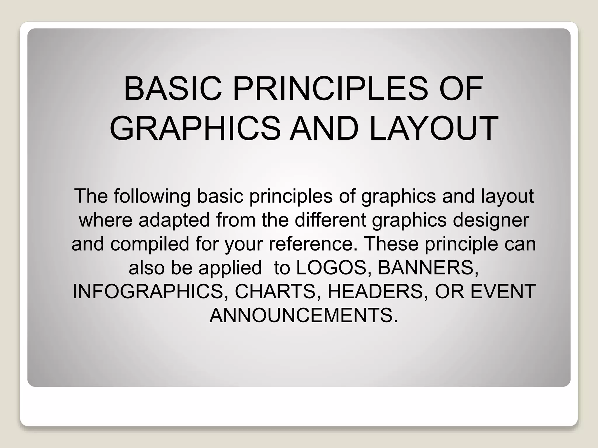 Basic Principles Of Graphics and Layout | PPTX | Desktop Publishing ...
