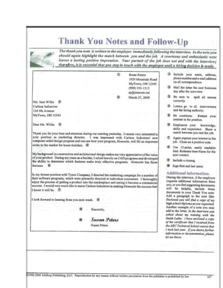 E   thank you notes and follow up assessment tool30