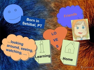 Born in Setúbal, PT LO VE S Friends Home … looking around, seeing, watching, … Learning