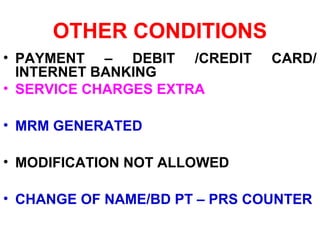 FACILITIES
• BOOK TICKET
• CANCEL TICKET
• PRINT TICKET
• FILE TDR
• KNOW HISTORY
 