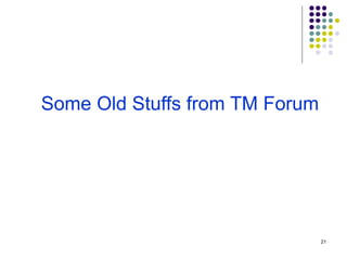 21
Some Old Stuffs from TM Forum
 