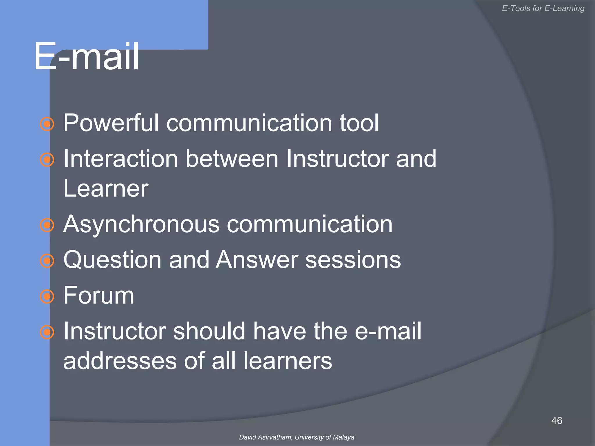 LearningMoving from e-economy to k-economyLearning will be come primaryIntegrating with other core business also become importantMore people need to be trained, more frequentlyHow do we do this?
