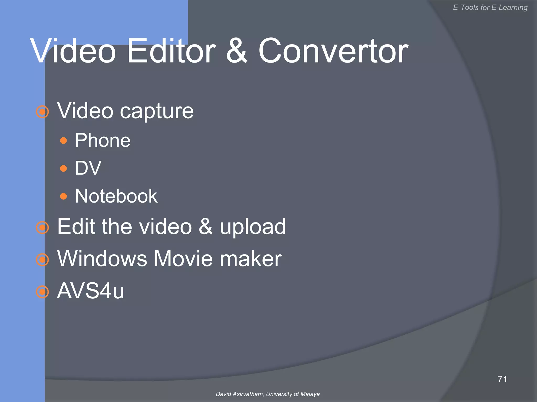 Web 2.0 ?What is web2.0?Platform to facilitate creativity, information sharing, and, most notably,  & collaborationWeb 2.0 does not refer to any specific change in the technology of the Internet, but rather the behaviour of how people use the InternetExamples include wikis, social networking sites, blogs,etcDavid Asirvatham49