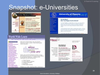 Internet is reshaping the worldICT in Education & ReligionEducatione.g.  E-learning       INTERNETNew Businessese.g. Amazon, eBayIT professionse.g. Bill Gates, DellStock Markete.g. IT companies (Microsoft, Cisco)Internet Bankinge.g. eCashNew Productse.g. Animation, PDA19