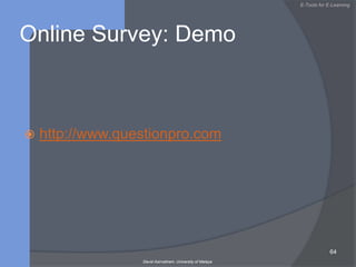 Impact of e-learning on institutionsTRAIN MORE PEOPLEREDUCE COST OF TRAININGE-LEARNINGADULT LEARNERSIMPROVE QOSWIDER TRAINING ACCESSCOMPETITIVEEDUCATIONAL INSTITUTIONS