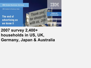 2007 survey 2,400+ households in US, UK, Germany, Japan & Australia 