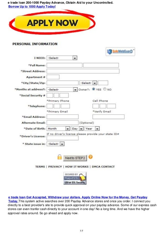 E-Trade Payday Loans