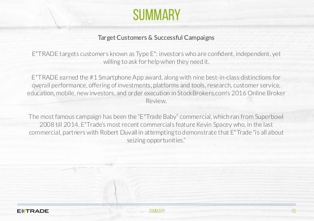 E Trade Pitch Brief