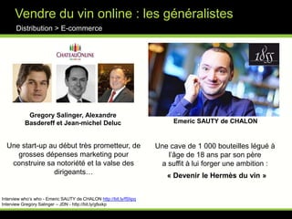 GrossistesDistribution > GrossitesGrossistes26 %Conso. hors domicileCash and carry11,5 %Conso. hors domicileSource : extrait d'ONIVINS-INFOS - N ° 1 1 6 S E P T E M B R E 2 0 0 4
