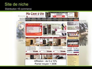 Les acteurs de la vente de vin en ligneDistribution >Négociants14,7M€19,4M€5,5M€23E-Performance Barometer 2007LVMH & Millesimahttp://bit.ly/h7FZ8L