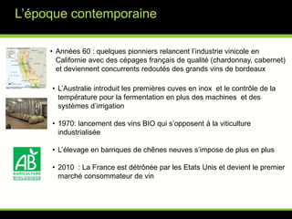 Histoire de la réglementationHistoire du vinSources : LE VIN : Auteur André Dominé Edition Place des Victoires | Le figaro : Bernard Burtschy