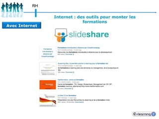 		E-learning81La  longue traine des types de formationsPrésentielBlendedlearningLearning gamesMobile learningSocial learning
