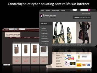 Contrefaçon et cyber-squating sont reliés sur Internet 