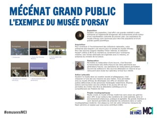 MÉCÉNAT GRAND PUBLIC
L’EXEMPLE DU MUSÉE D’ORSAY

#emuseesMCI

 