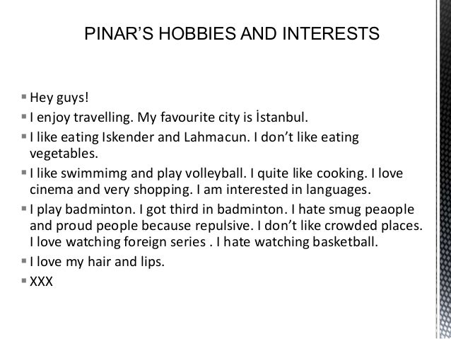interests and hobbies
