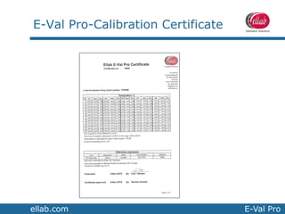ellab.com E-Val Pro
E-Val Pro-Calibration Certificate
 