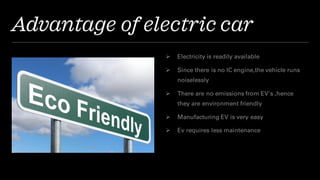 Advantage of electric car
 