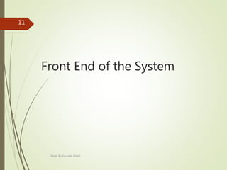 Front End of the System
Made By Saurabh Kheni
11
 