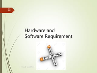 Hardware and
Software Requirement
Made By Saurabh Kheni
23
 