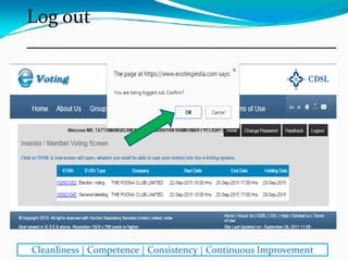 Log out
________________________________
Cleanliness | Competence | Consistency | Continuous Improvement
 