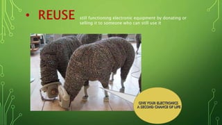 still functioning electronic equipment by donating or
selling it to someone who can still use it
 