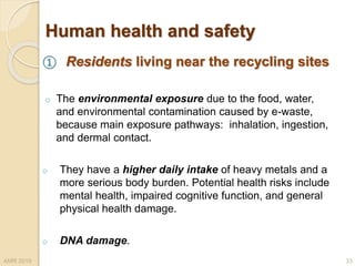 Waste Contamination Health Risks Example E waste, health & enviroment-may2019 | PPTX