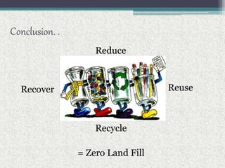 Conclusion. .
Reduce
Reuse
Recycle
Recover
= Zero Land Fill
 