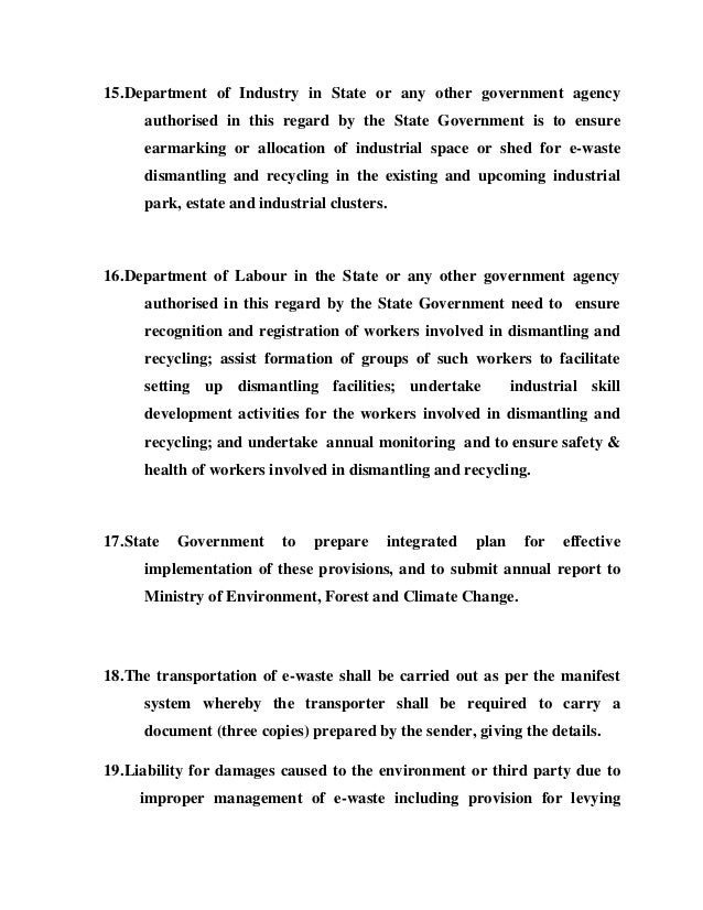 EWaste (Management) Rules, 2016 What’s New
