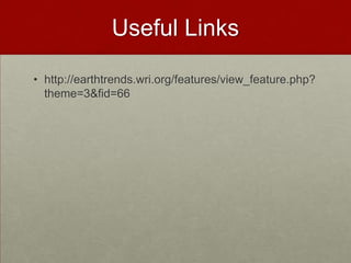Useful Linkshttp://earthtrends.wri.org/features/view_feature.php?theme=3&fid=66