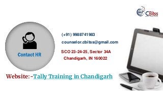 SCO 23-24-25, Sector 34A
Chandigarh, IN 160022
(+91) 9988741983
counselor.cbitss@gmail.com
Website:-Tally Training in Chandigarh
 