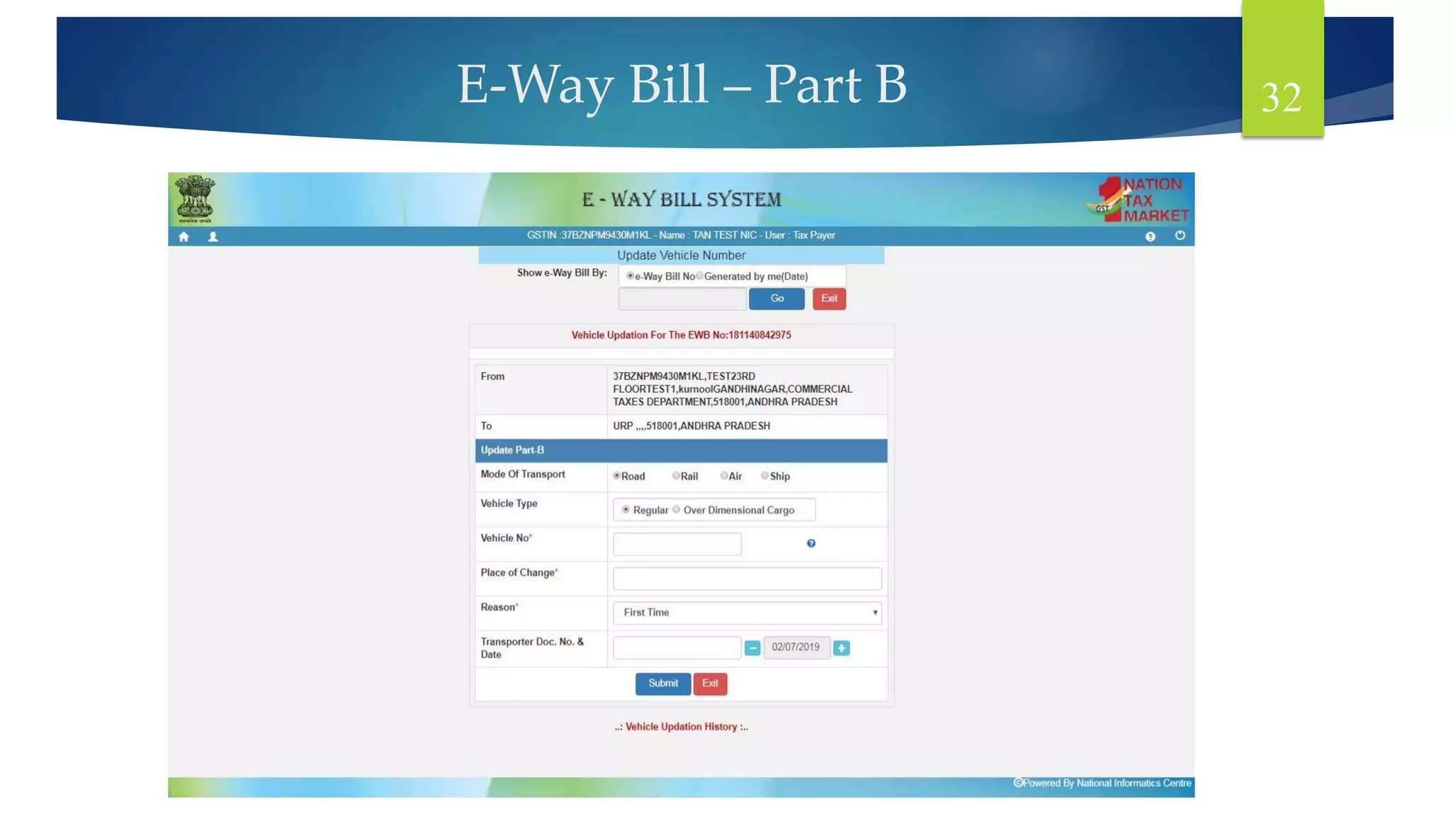 E Way Bill Form.pdf E way bill under GST | PDF