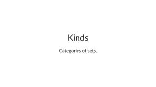 Kinds
Categories of sets.
 