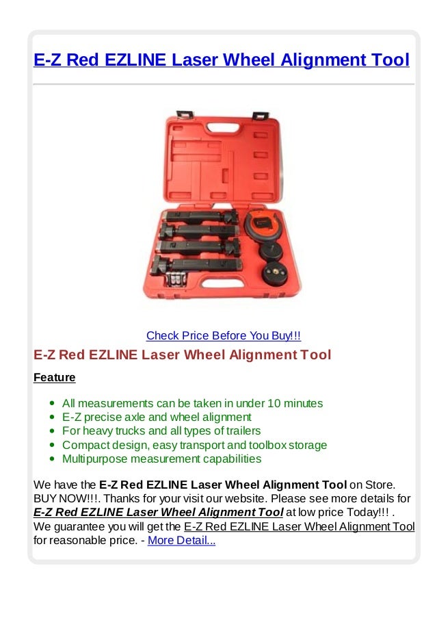 E z red ezline laser wheel alignment tool
