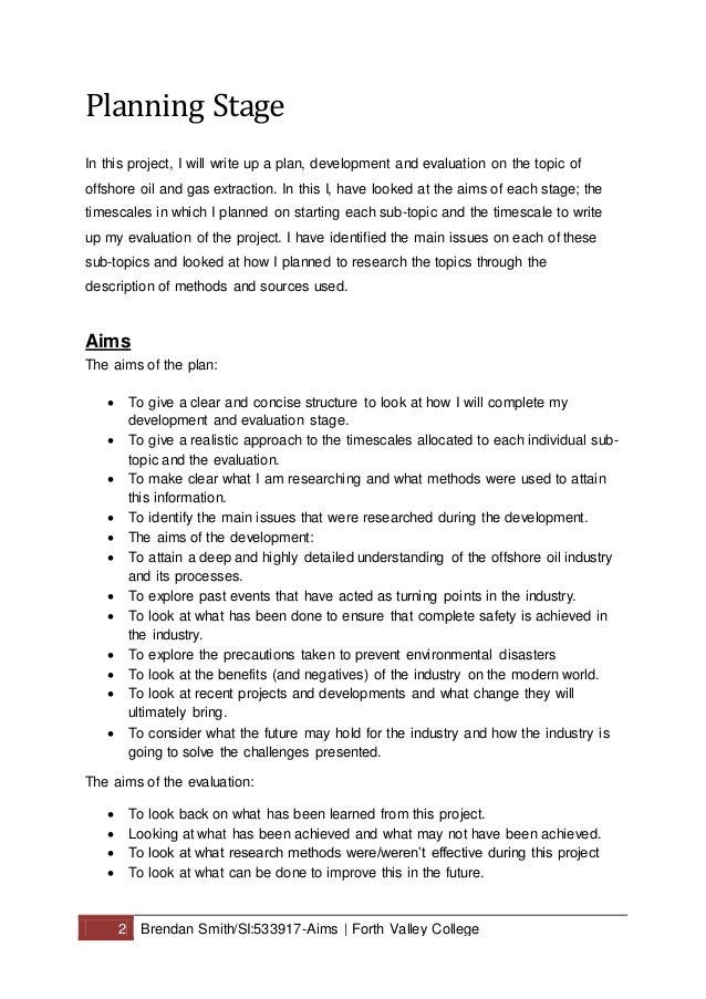 Graded Unit Development Stage