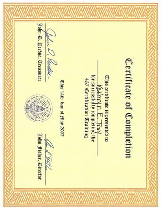 457 Training certificate