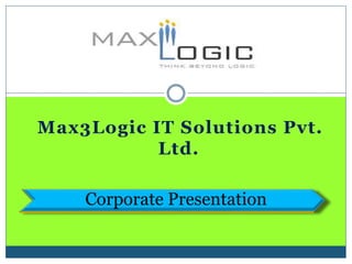 Max3Logic IT Solutions Pvt.
Ltd.
Corporate Presentation
 