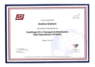 cert IV transport distribution