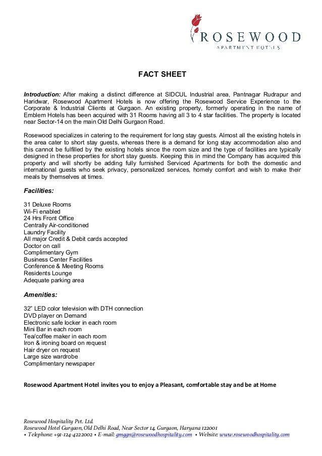 sheet rosewood fact hotel Gurgaon Fact Rosewood Sheet(1)