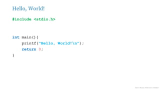 hello world in c — your first c program explained... Introduction to C programming language for beginners | PDF