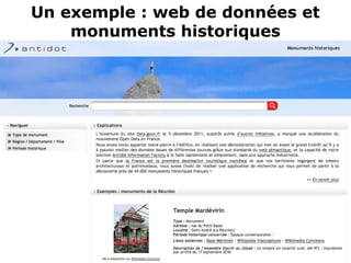 Un exemple : web de données et 
monuments historiques
 