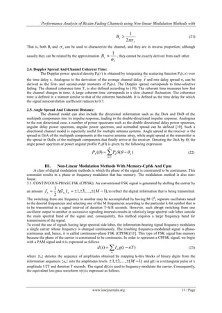 Performance Analysis of Rician Fading Channels using Nonlinear ...
