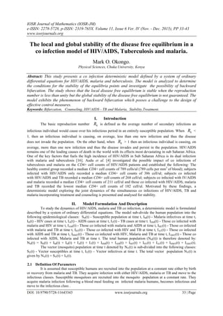 The local and global stability of the disease free equilibrium in a co ...