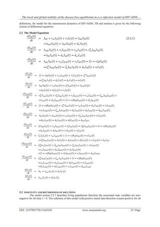 The local and global stability of the disease free equilibrium in a co ...