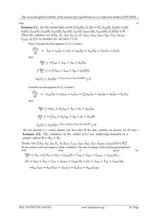 The local and global stability of the disease free equilibrium in a co ...