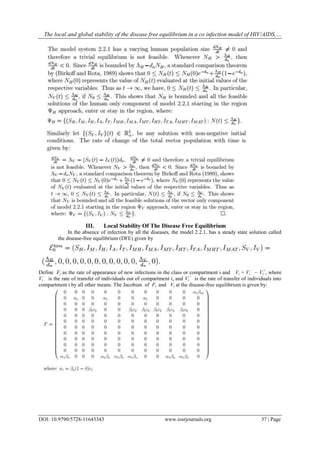 The local and global stability of the disease free equilibrium in a co ...