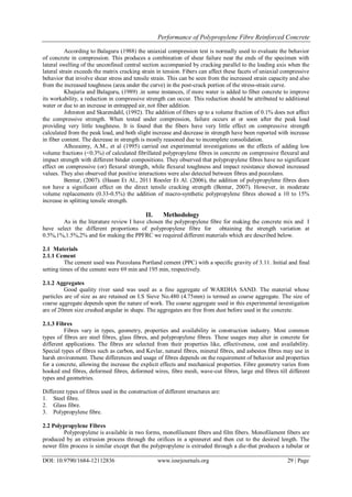 Performance of Polypropylene Fibre Reinforced Concrete | PDF