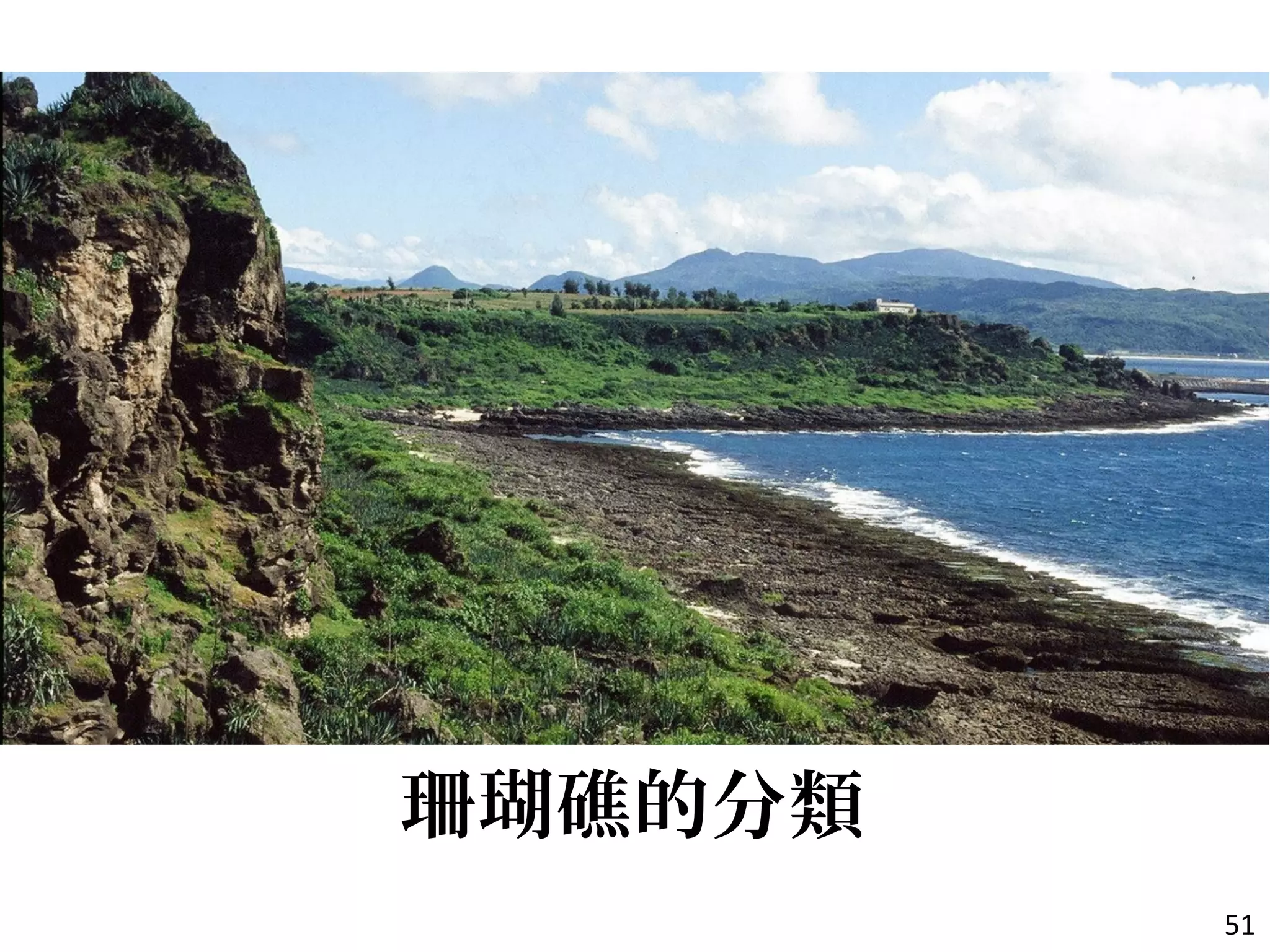 珊瑚礁的分類
51
 