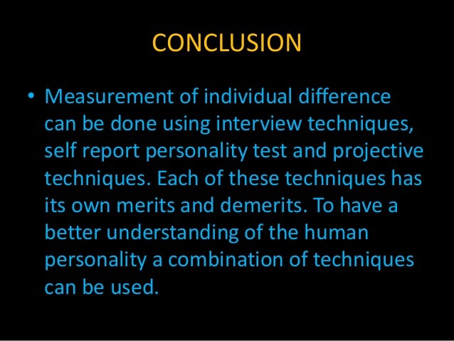 conclusion of personality test