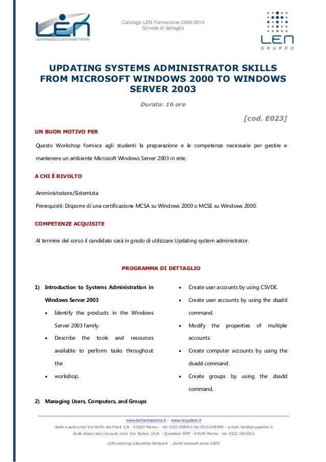 Updating System Administrator Skills Microsoft Windows 00 Windows S